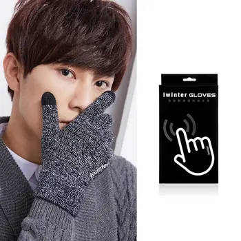 

Women Men Touch Screen Winter Gloves Keep Warm Gloves Solid Color Cotton Warmer Smartphones Driving Gloves