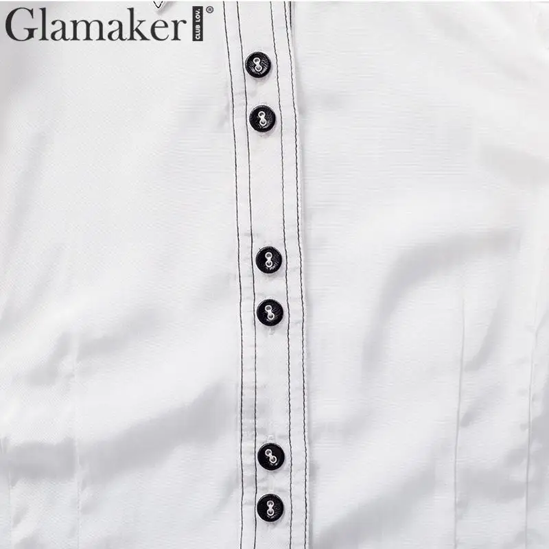 Glamaker винтажное белое платье для женщин с пышными рукавами элегантное платье миди зима осень сексуальные вечерние платья для клуба