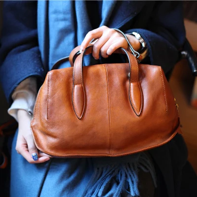 Натуральная Воловья кожа оригинальные винтажные женские сумки из натуральной кожи популярная сумка-мессенджер дамская сумочка известный бренд сумка на плечо - Цвет: Brown