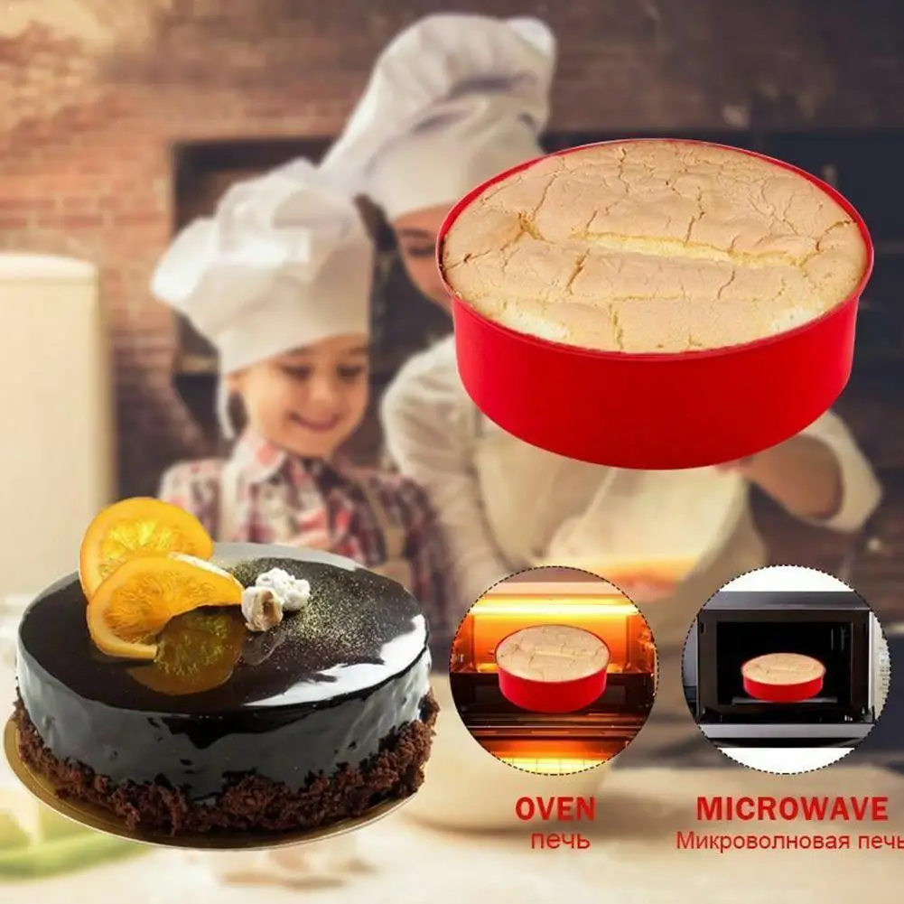 Random Color Silicone Cake Round Shape Mold Kitchen Tools Baking Bakeware Baking Mousse Molds Pan Cake Mold Diy Desserts D9M8 afbeelding