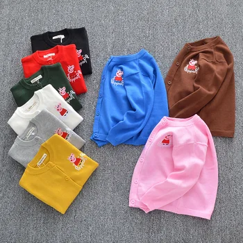 

Peppa Pig Children Baby Pure Cotton Sweater Toddler Outfits Fall Kids Winter Pure Knitted Cardigan Cotton Toddler Boy Clothes
