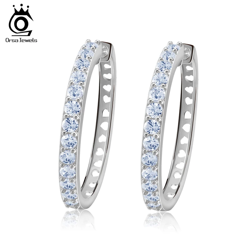 ORSA JEWELS 2017 Цвет Розовое Золото Большие Серьги Кольца Украшенные Камнями Роскошные