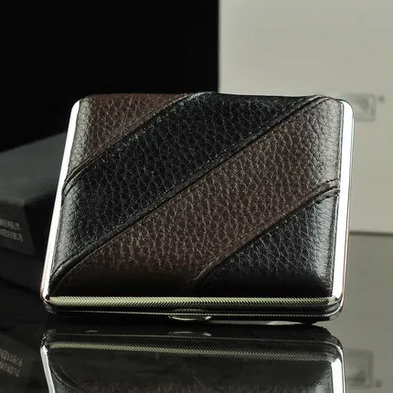 Holding 20pcs Exquisite Leather Men Thin Cigarette Case Portable Tobacco Box Storage Accessories Holder Smoker Gadget Gifts | Дом и сад