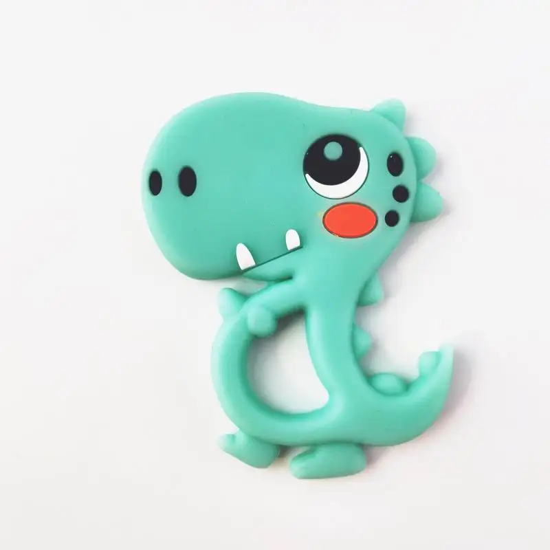 Mint green 1 шт. детский пищевой безопасный шлифовальный зуб Мультяшные милые игрушки динозавр Детские Жевательные силиконовая игрушка Детские товары для роста - Цвет: Mint green
