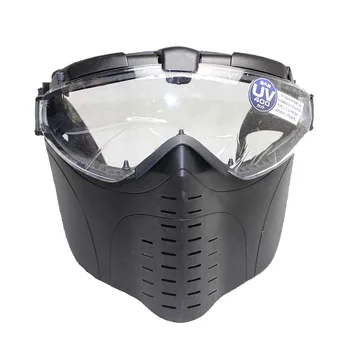 

Anti-Fog Ventilated Tactical Hunting Paintball Full Face Electric Fan Gas Mask With Goggle Outdoor CS War game Airsoft Goggles