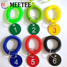 Meetee 50 шт. цветной пластиковый диск с цифрами наручная катушка