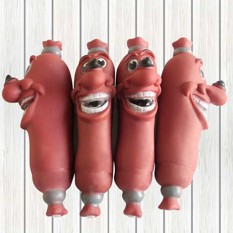 1Pc gran oferta interactivo mascota chillona mordedores de juguete para perros de limpieza de los dientes marrón Goma de juguete salchicha perros de juguete para grandes perros pequeños