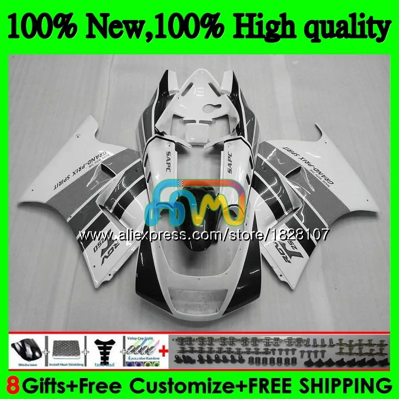 Корпус для SUZUKI SAPC VJ21 RGV250 88 89 90 91 65BS. 154 RGVT250 VJ 21 RGV-250 VJ22 RGV 250 1988 1989 1990 1991 Серый Белый обтекатель - Цвет: No. 1