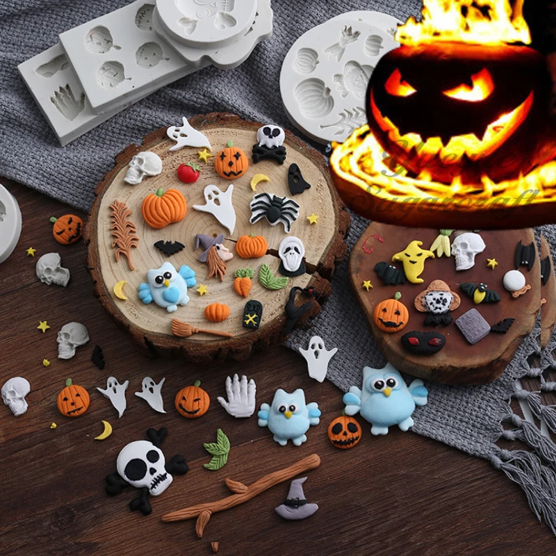 

Yueyue Sugarcraft Halloween pumpkin vampire silicone mold fondant lace mold cake decorating tools chocolate gumpaste mold