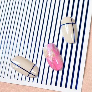

1 Sheet Nail Sticker Gold Silver Stripe Lines 3D Metal Strip Tape Multi-size Adhesive Nail Decoration Sticker DIY Nail Stickers