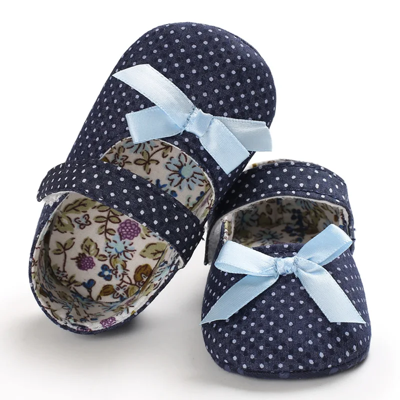 

Newbown Baby Bowknot Denim Shoes Princess First Walkers Baby Girls Boys Shoes Toddler Shoes Kids Baby Soft Sole Anti-slip Shoes