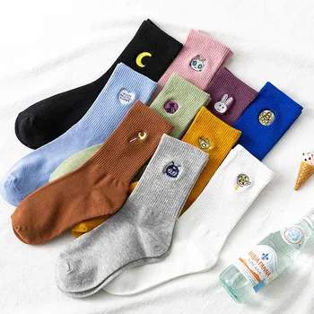 

Autumn Cute Japanese Harajuku Woman Socks Planet Magic Array Embroidery Funny Socks Korean Women Style Kawaii Girls Socks Gifts