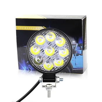 

6000K 9-30V Car Light 27W 9-LED Waterproof Off-Road Round Work Driving Bulb Lamp