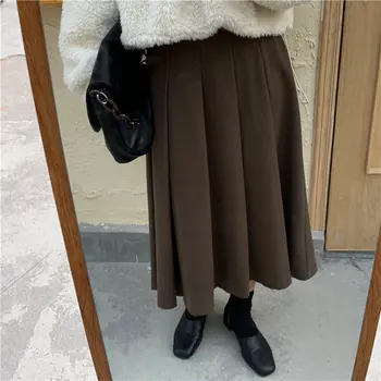 

Alien Kitty 2020 Solid Color Slender Streetwear Woolen Brief High Quality Office Lady A-Line High Waist Elegant Hot Skirts