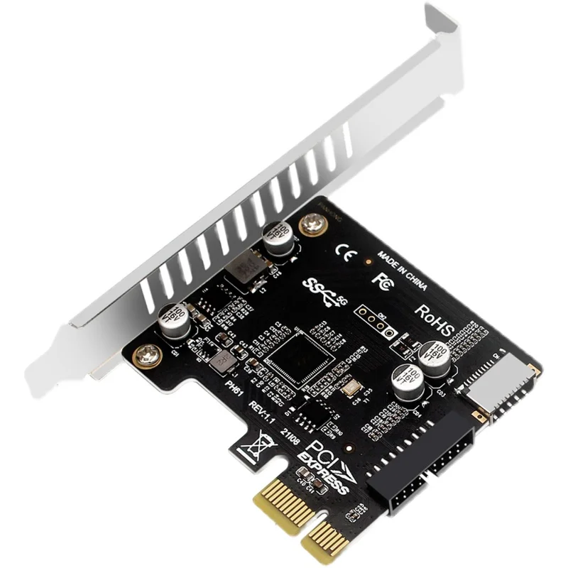 

Pci экспресс-карта Pcie на USB3 Type-E, фронтальная Расширительная плата типа C 19P, совместимая с Pci-E X1 X4 X8 X16 интерфейсом