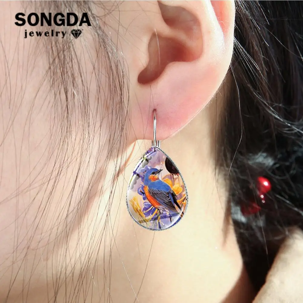 Винтажные весенние серьги SONGDA с рисунком птицы богемные животные цветок