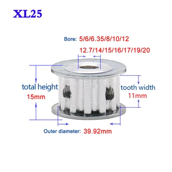 

1Pcs XL 25 Teeth Synchronous Wheel Width 11mm Timing Belt Pulley Transmission Wheel Bore 5-20mm Keyway Hole