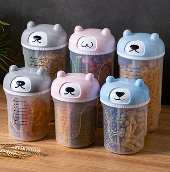 

1.5/2.5L Carton Rotating Lids Grain Storage Jar Multi-grid Storage Tank Household Food Storage Containers