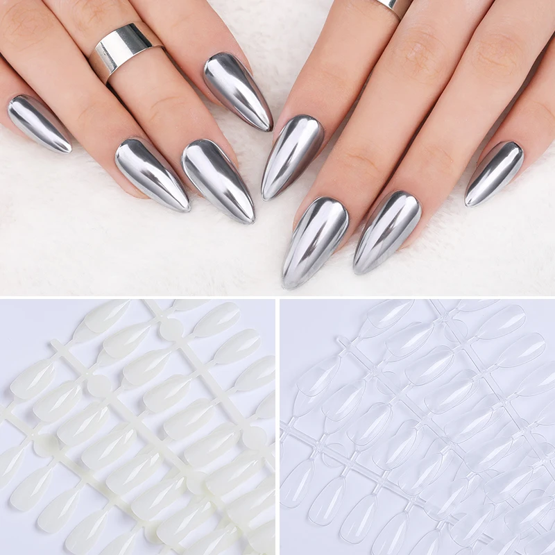 

120Tips Fake Nail Tips Extension Clear Natural Full Cover Coffin Acrylic False Gel Polish Nails 10 Sizes for Nail Art DIY