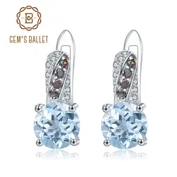 Gem's Ballet 3.32Ct натуральный голубой топаз Винтажные серьги 925 пробы серебро для женщин Свадебные ювелирные изделия Прямая поставка