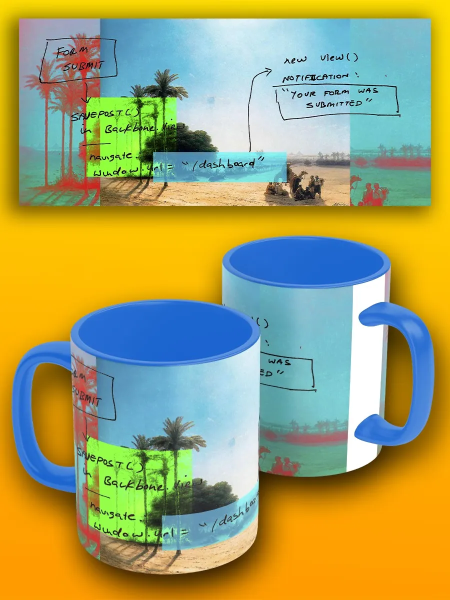 Sparkling Blue art paintings Aivazovsky Ivan константинович caravan in оазисе - 3897 mug cup Pialat for tea | Дом и сад