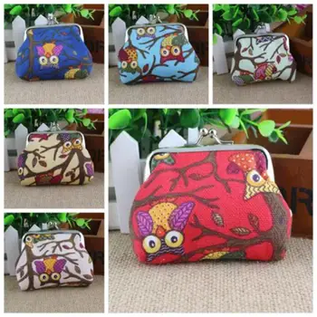 

Owl Coin Purse Fashion Women's PU Leather Women's Owl Wallet Card Holder Coin Purse Clutch Handbag Mini Wallets