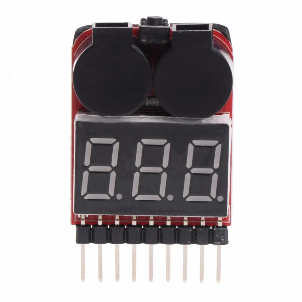 

1-8S Lipo/Li-ion/Fe RC Boat Battery 2 In 1 Tester LED Low Voltage Buzzer Alarm Test Tools