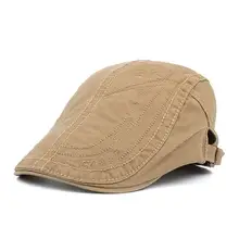 Мужской повседневный Регулируемый берет с буквенным принтом и пряжкой, шапка длиной около 11 см, плоская шапка 56-62 см, Повседневная Уличная уличная одежда