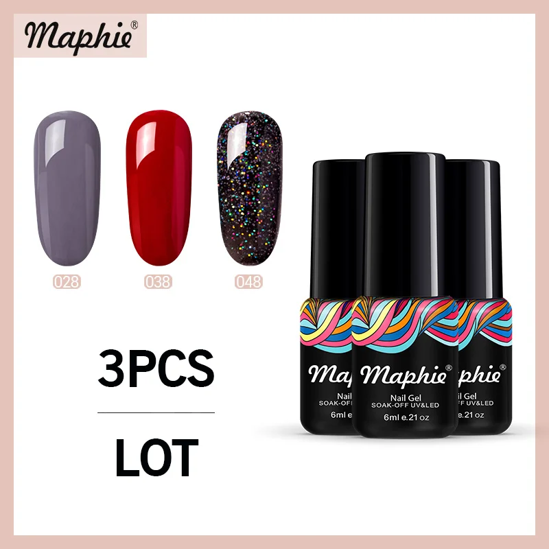Maphie 3 шт/набор гель-лаков для ногтей Блестящий УФ-лак для ногтей отмачиваемый УФ/светодиодный Гель-лак для ногтей с базовым верхним слоем - Цвет: 17