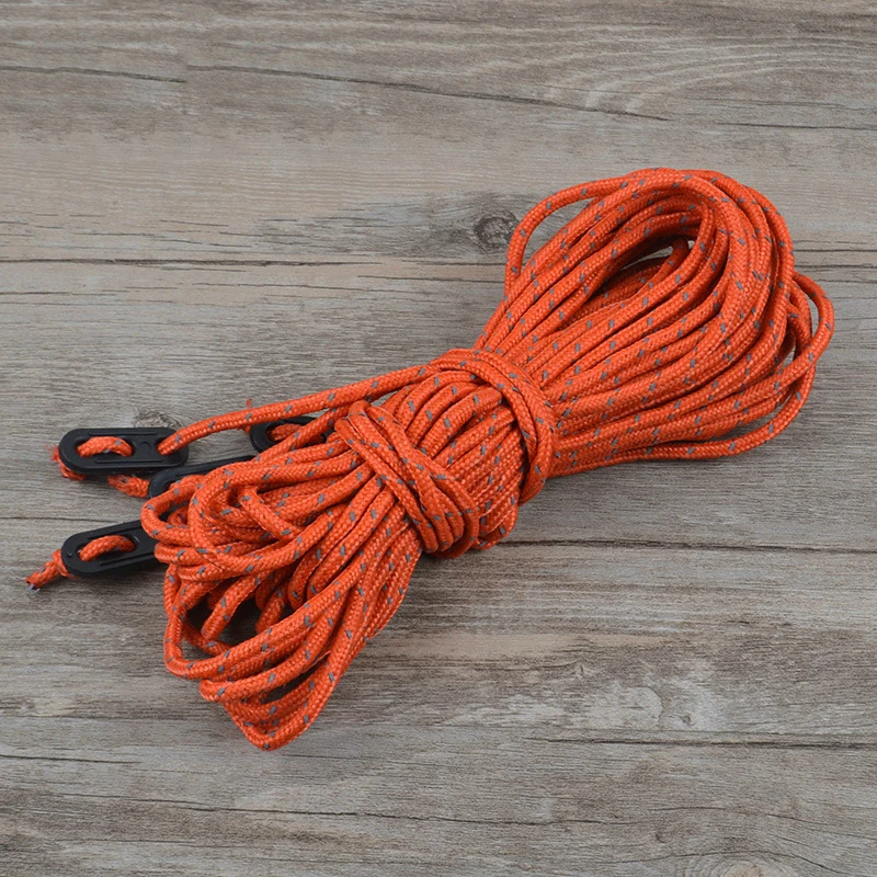 Reflective Tent Ropes 4pcs/pack High Strength 2m Length Wind Rope with Buckle Outdoor Camping Windproof Accessories outdoor tent ropes camping tent accessories camping cord buckles camping rope buckle