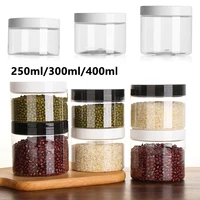 250/300/400ml Empty Plastic Clear Cosmetic Makeup Clear Jar Face Cream Sample Pot Gel Box Wide Mouth Food Container Empty Bottle 1