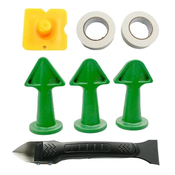 

7 Pcs Caulking Tool Kit Caulk Nozzle Applicator Caulking Epoxy Piston Nozzle Accessories for Tile or Brick Joints