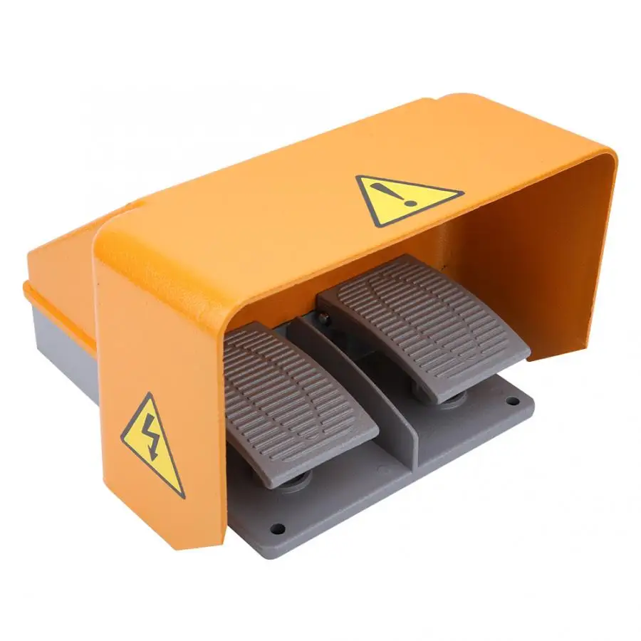 

YDT1-18 Double Foot Control Pedal Switch Silver Contact Momentary Self-reset Foot Controller with Full Aluminum Shell