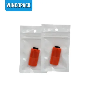 

7X10Cm One Side Clear Pearl White Zipper Bag With Round Hole, Retail Sale Use Display Plastic Packaging Bag