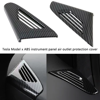 

2pcs Car Accessories Styling Protective Cover Frame Decals Front Upper Air Vent Outlet Trim Direct Fit Auto For Tesla Model X