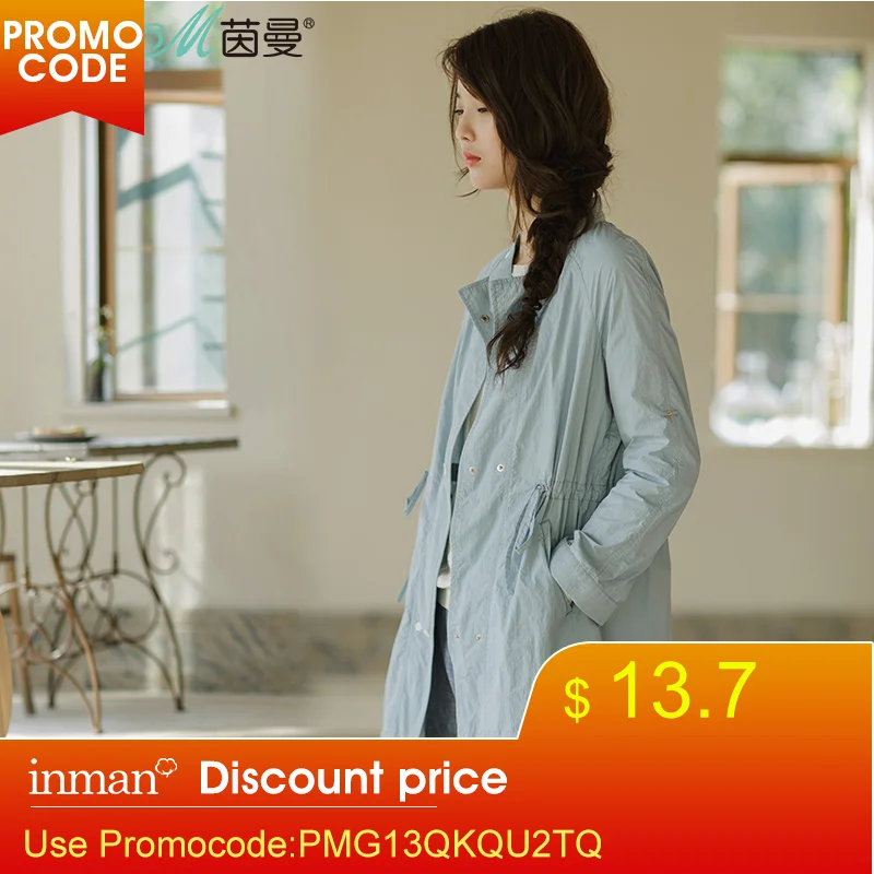 Beste INMAN vrouwen nieuwe Bloemen Dunne Jas medium lange Dames Geul