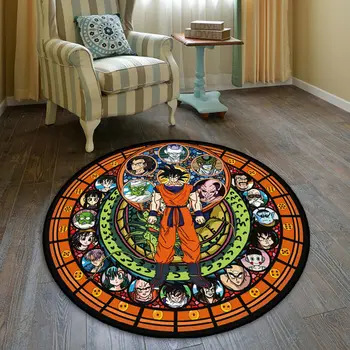 

Anime Dragon Ball Z Glass Circle Velboa Floor Rug Carpet Room Doormat Non-slip Mat