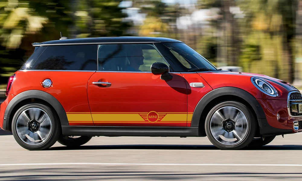 2 шт. автомобиль длинной стороне Стикеры для Mini Cooper R56 R57 R58 R50 R52 R53 R59 R61 Countryman R60 F60 F55 F56 F54 тюнинг автомобильные аксессуары