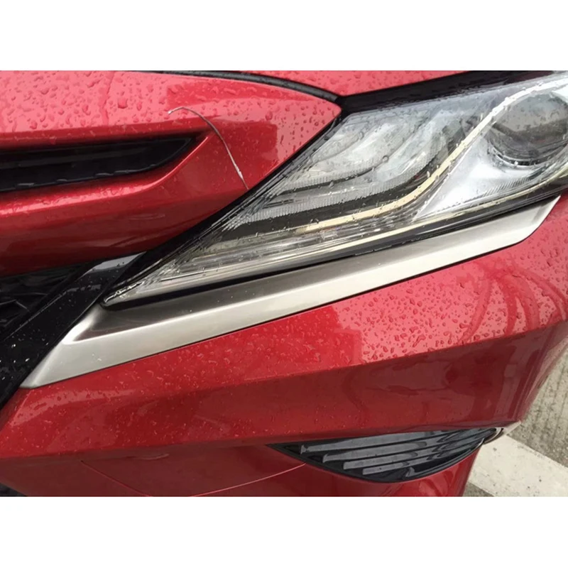 2 шт. Фара из нержавеющей стали ниже декоративная крышка Накладка для Toyota Camry Автомобильная фара противотуманная фара автомобильная лампа крышка