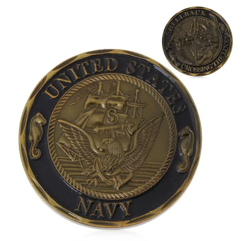 

Gold Plated U.S. Navy Shellback Crossing the Line Sailor Commemorative Coin Gift