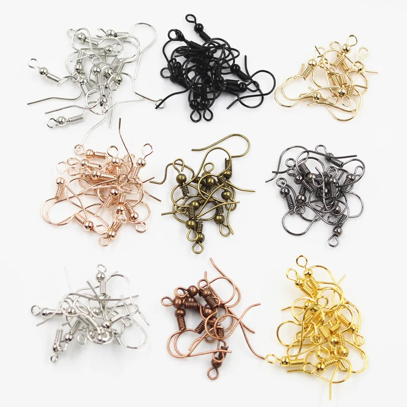 100pcs/lot 20x17mm Earring Findings Ear Clasps Hooks Fittings DIY Jewelry Making Accessories Iron Hook wire Supplies | Украшения и