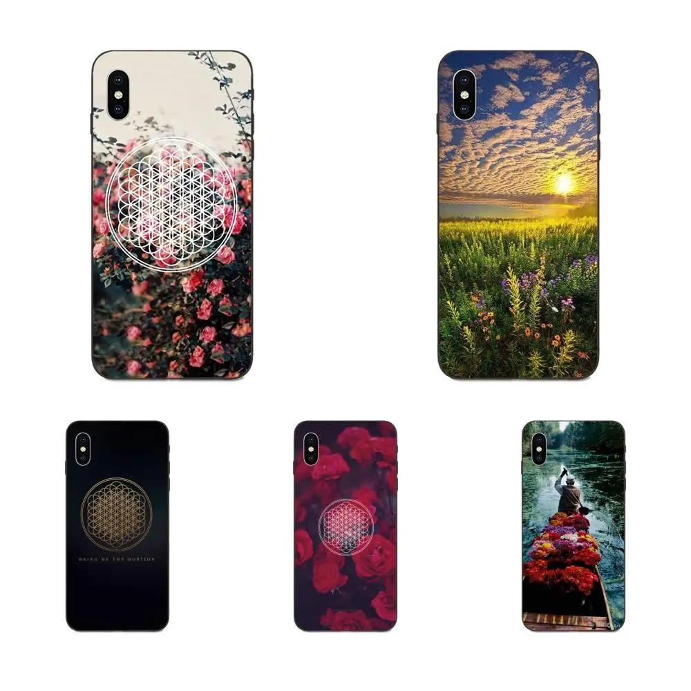 Мягкий чехол для телефона из ТПУ с изображением цветов жизни Apple iPhone 4 4S 5 5S SE 6 S 7 8 11