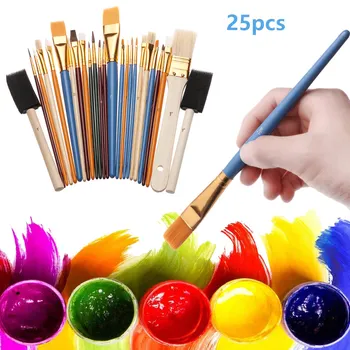 

25PCS New Artico Artist Painting Brushes Pen Set Paint Acrylic Oil Watercolour Art Craft Drawing Tools School Educational Supply