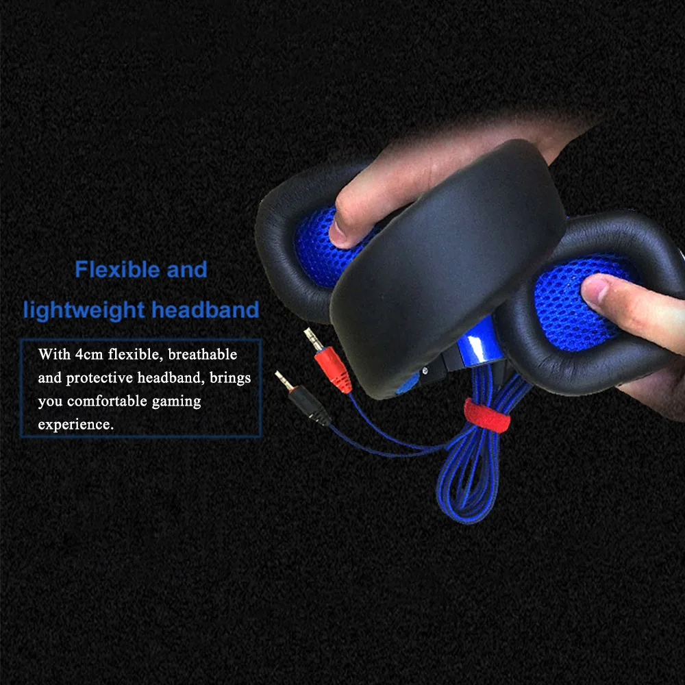 Светодиодная игровая гарнитура наушники для ПК с микрофоном и USB управлением
