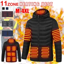

11 Areas Heated Jackets Men Women Winter Outdoor Electric Heating Jackets USB Charge Thermal Coat for Skiing Camping New Durable