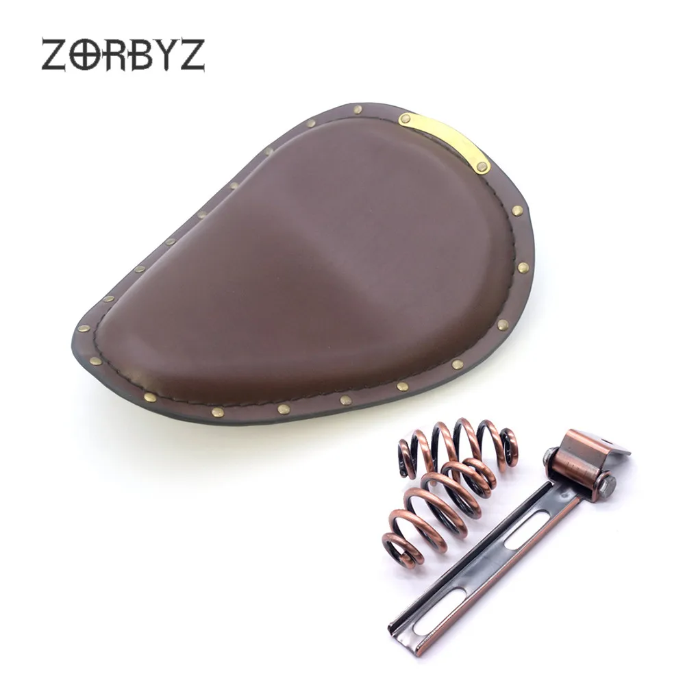 ZORBYZ мотоциклетные ретро коричневый искусственная кожа стиль Solo привод сиденья для Harley Chopper Bobber Пользовательские