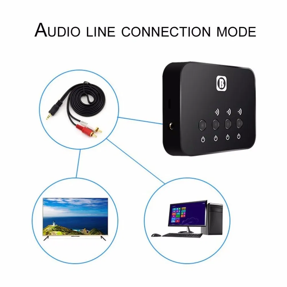 3 в 1 передатчик Bluetooth стерео музыкальный приемник Bluetooth 4,0 Беспроводной аудио адаптер для ТВ дома стерео Системы