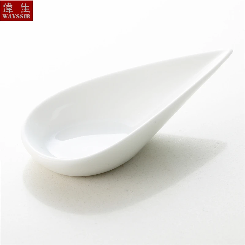Porcelain Dining Dish Spoon Mini Appetizer Serving Plate 6PCs