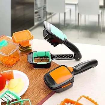 

Five in all vegetable utensils multifunctional press type vegetable cutter fruit and vegetable salad hand pressure chopper