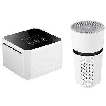 

2Pcs Home Small Portable Air Purifier Car Air Purifier in Addition To Formaldehyde - 15 X 15 X 10Cm & 9 X 9 X 17Cm